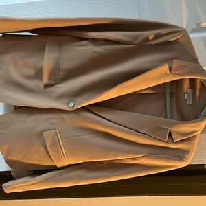 Classic camel elbow patch blazer